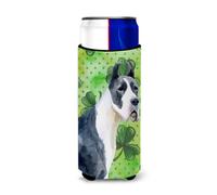 """"Caroline's Treasures Harlequin Dane St Patrick's Decorative Can Hugger Slim Multicolor""""