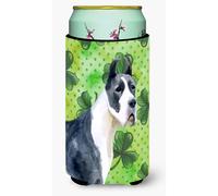 """"Caroline's Treasures Harlequin Dane St Patrick's Decorative Can Hugger Tall Boy Multicolor""""