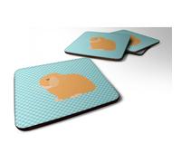 """"Caroline's Treasures Holland Lop Rabbit Blue Check Decorative Coasters 3.5"""""""" Multicolor""""