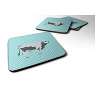 """"Caroline's Treasures Hungarian Grey Steppe Cow Blue Check Decorative coasters 3.5 Multicolor""""