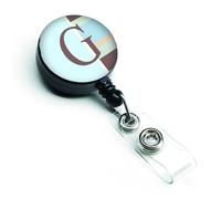 """"Caroline's Treasures Letter G Initial Monogram Blue Stripes Retractable Badge Reel Multicolor (CJ1003-GBR)""""