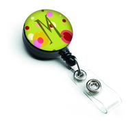""""Caroline's Treasures Letter M Monogram Lime Green Retractable Badge Reel Multicolor (CJ1010-MBR)""""