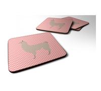 """"Caroline's Treasures Llama Pink Check Decorative Coasters 3.5"""""""" Multicolor""""