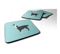 """"Caroline's Treasures Llama Q' Ara Blue Check Decorative coasters 3.5 Multicolor""""