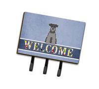 """"Caroline's Treasures Miniature Schanuzer Black Silver Wall Hook Triple Multicolor""""