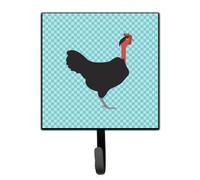 """"Caroline's Treasures Naked Neck Chicken Blue Check Wall Hook Small Multicolor""""