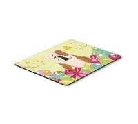 Caroline's Treasures Ostereier Englische Bulldogge Rehbraun Wei Mauspad Topfuntersetzer oder Untersetzer Mehrfarbig 7,75x9,25 (BB6125MP)