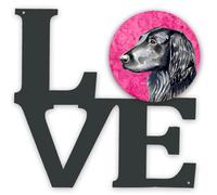 """"Caroline's Treasures Pink Flat Coated Retriever Metal Artwork Love wall-decor Multicolor""""