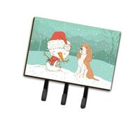 """"Caroline's Treasures Red Spaniel Snowman Christmas Leash or Key Holder hooks Multicolor""""