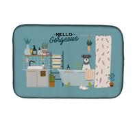 """"Caroline's Treasures Salt and Pepper Miniature Schnauzer in Bathtub dish-drying-mats 14 x 21 Multicolor""""