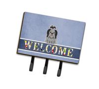 """"Caroline's Treasures Shih Tzu Black Silver Welcome Wall Hook Triple Multicolor""""