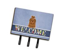 """"Caroline's Treasures Shih Tzu Silver Chocolate Welcome Wall Hook Triple Multicolor""""