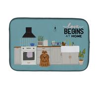 """"Caroline's Treasures Silver Chocolate Shih Tzu Kitchen Scene dish-drying-mats 14 x 21 Multicolor""""