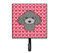""""Caroline's Treasures Silver Gray Poodle Hearts Wall Hook Small Multicolor""""