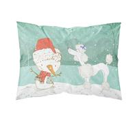 Caroline's Treasures Snowman White Poodle Christmas Fabric Standard Pillowcase