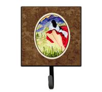 """"Caroline's Treasures SS8524SH4 Lady with Her Japanese Chin Leash Holder or Key Hook Small Multicolor""""