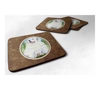 ""Caroline's Treasures SS8866FC Sottobicchieri in schiuma Great Pyrenees (set da 4) 3,5"""""""" A x 3,5"""""""" L Multicolore""""