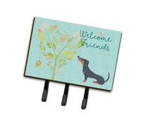 """"Caroline's Treasures Welcome Friends Black Tan Dachshund Wall Hook Triple Multicolor""""