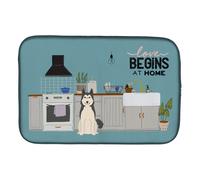 """"Caroline's Treasures West Siberian Laika Spitz Kitchen Scene dish-drying-mats 14 x 21 Multicolor""""