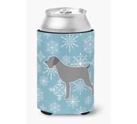 """"Caroline's Treasures Winter Snowflake German Wirehaired Pointer Can or Bottle Hugger BB3511CC Can Hugger Multicolor""""
