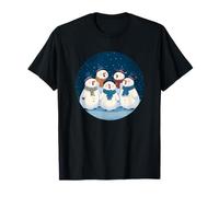 Caroling Snowmen Graphic per Ragazzi e Ragazze Maglietta