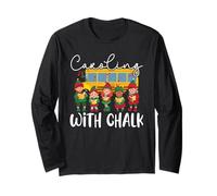 Caroling with Chalk Educator Insegnante Natale Maglia a Manica