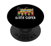 Caroling With Chalk Educator Insegnante Natale PopSockets PopGrip Adesivo