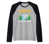 Carols & Compassion Nursing, Infermiera Medica, Natale Maglia con Maniche Raglan