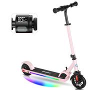 Caroma Monopattino elettrico per Bambini dai 8 ai 12 anni, Motore da 150W, 17 km/h, 80 Minuti di Autonomia, Velocità E altezza Regolabili, Luci Colorate, Display a LED, Ragazzi