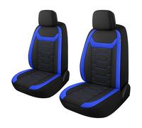 CAROMOP Coprisedili per auto traspiranti, 2 sedili anteriori, in tessuto a rete 3D, universali, per SUV, furgoni, berline, camion (nero/blu)