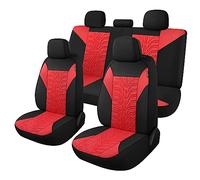 CAROMOP Set completo di coprisedili per auto, lavabili e traspiranti, in tessuto di alta qualità, coprisedili divisi, universali, adatti per la maggior parte delle auto, berline, camion, SUV (nero