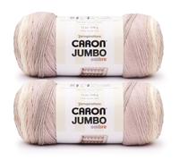 Caron CAR Jumbo Ombre - Gomitolo di filato effetto marmo di Carrara, confezione da 2, 340 g, 100% acrilico, pettinato, #4 (medio), 500 metri, per lavori a maglia/uncinetto