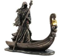 Caron, mitologia greca Corriere dei morti con lanterna decorativa (statua in bronzo pressofuso freddo, 25 cm