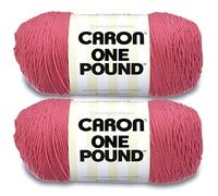 Caron One Pound Rose - Gomitolo di filato per lavori a maglia, 2 confezioni da 454 g, acrilico, 4 medio (pettinato) - 800 m