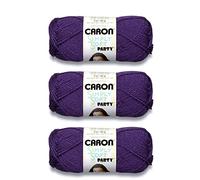 Caron Simply Soft Party - Gomitolo di filato viola brillante, confezione da 3 da 85 g, acrilico, 4 medi (pettinati), 160 m, per lavori a maglia/uncinetto