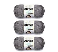 Caron Simply Soft Party Platinum Sparkle - 3 confezioni da 85 g, acrilico, 4 medio (pettinato) - 150 m - per lavori a maglia, uncinetto e artigianato
