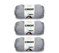 Caron Simply Soft Party Silver Sparkle - 3 confezioni da 85 g, acrilico, 4 medio (pettinato) - 150 m - per lavori a maglia, uncinetto e artigianato