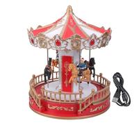 Caroselli musicali a forma di giostre con luci a LED di Natale, ornamento rotante con melodie classiche per decorazioni stagionali per le vacanze si illuminano caroselli rotanti decorazione per la