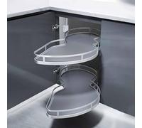 Carosello angolare da cucina estraibile, a doppio livello, ideale per lattine, pentole e padelle, porta destra, soluzione salvaspazio da 900 mm