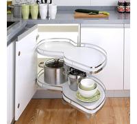 Carosello angolare da cucina girevole a doppio strato, salvaspazio, per armadi da 800 mm e 1000 mm, comodo design push-pull ideale per una nizzazione efficiente