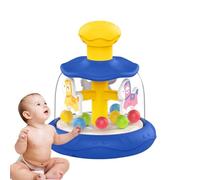 Carosello giocattolo con stampa e cartoni animati, ABS, 15,2 cm, girevole sensoriale per bambini, giocattolo per l'apprendimento precoce con e spinta, sviluppo delle abilità motorie fini