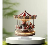 Carosello Natalizio | Decorazione Festiva Della Giostra 2D | Decorazione Festiva Giostra 2D | Giostra Di Babbo Natale | Della Giostra Di Natale Per La Decorazione Domestica 20x25 Cm