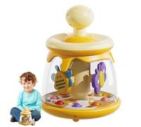 Carosello sensoriale - Spin Giocattoli a Ventosa | Sviluppo precoce, giostra rotante interattivo | Tamburo interattivo con luci e suoni | Imparare Il bicchiere cupola per