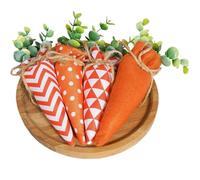 Carota di tessuto ripieno pasquale, decorazione di carote di Pasqua - 4x Ortaggi da vacanza artificiali decorazione in feltro - Ortaggi stagionali stampati carota in feltro per riempimento p