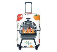 Carota e Pepe Over Fire Elastico Viaggio Bagagli Copertura Valigia, Stampa Valigia Bagaglio Copertura Anti-Graffio, Nero , L
