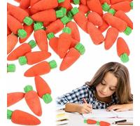Carota Gomma,Gomme Da Cancellare per I Giovani - Set di 60 Carote in Gomma per Scuola e Feste, Compatibili con Tavoli Puliti e Precisione Elevata