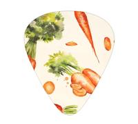 Carote disegnate a mano ad acquerello,12 pezzi di plettri per chitarra, 3 plettri di diverso spessore per chitarra acustica, basso, ukulele