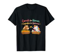 Carote per Cavalli Cupcakes per Unicorni Wrangler Maglietta