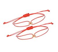 carotoe 2pcs Buona Fortuna Fascino Perline Braccialetti Set Per Coppie Misura Regolabile Tessuto Handchain Corda Intrecciata Braccialetto Valutazioni