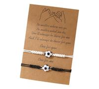 carotoe Bracciali da calcio abbinati per il migliore amico | Regali di compleanno per coppie, regolabile, intrecciati, accessori dell'amicizia per lui e per lei